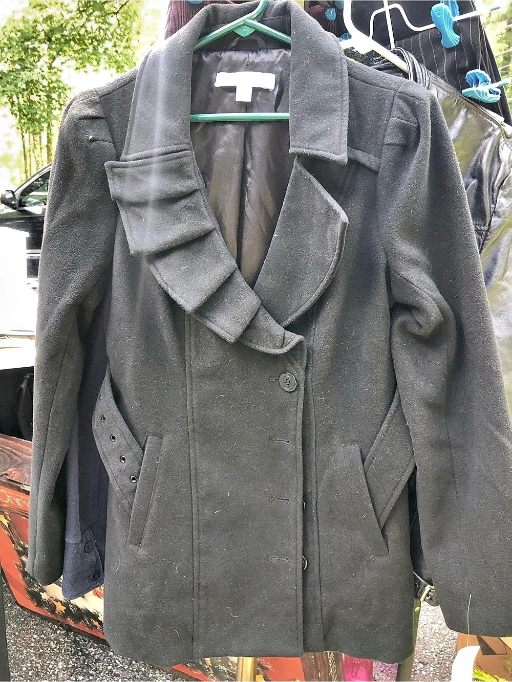 New York & Company Women's Black Pea Coat